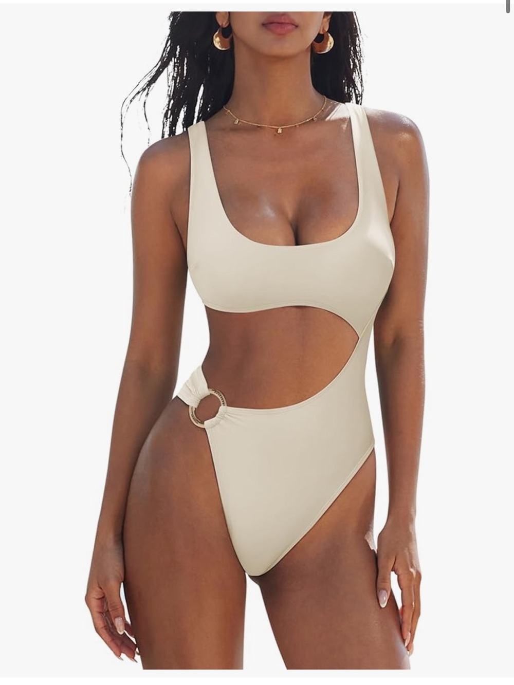 Classic Cream Cutout One-Piece Swimsuit - Women Swim